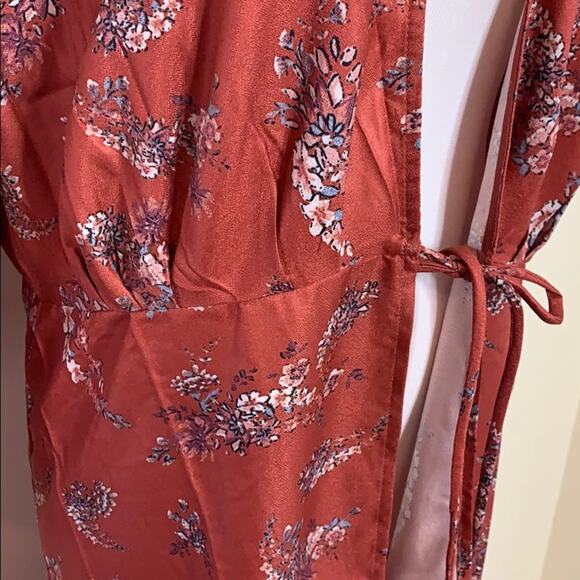 Anama Rust Floral Print Long Kimono - Picture 5 of 10